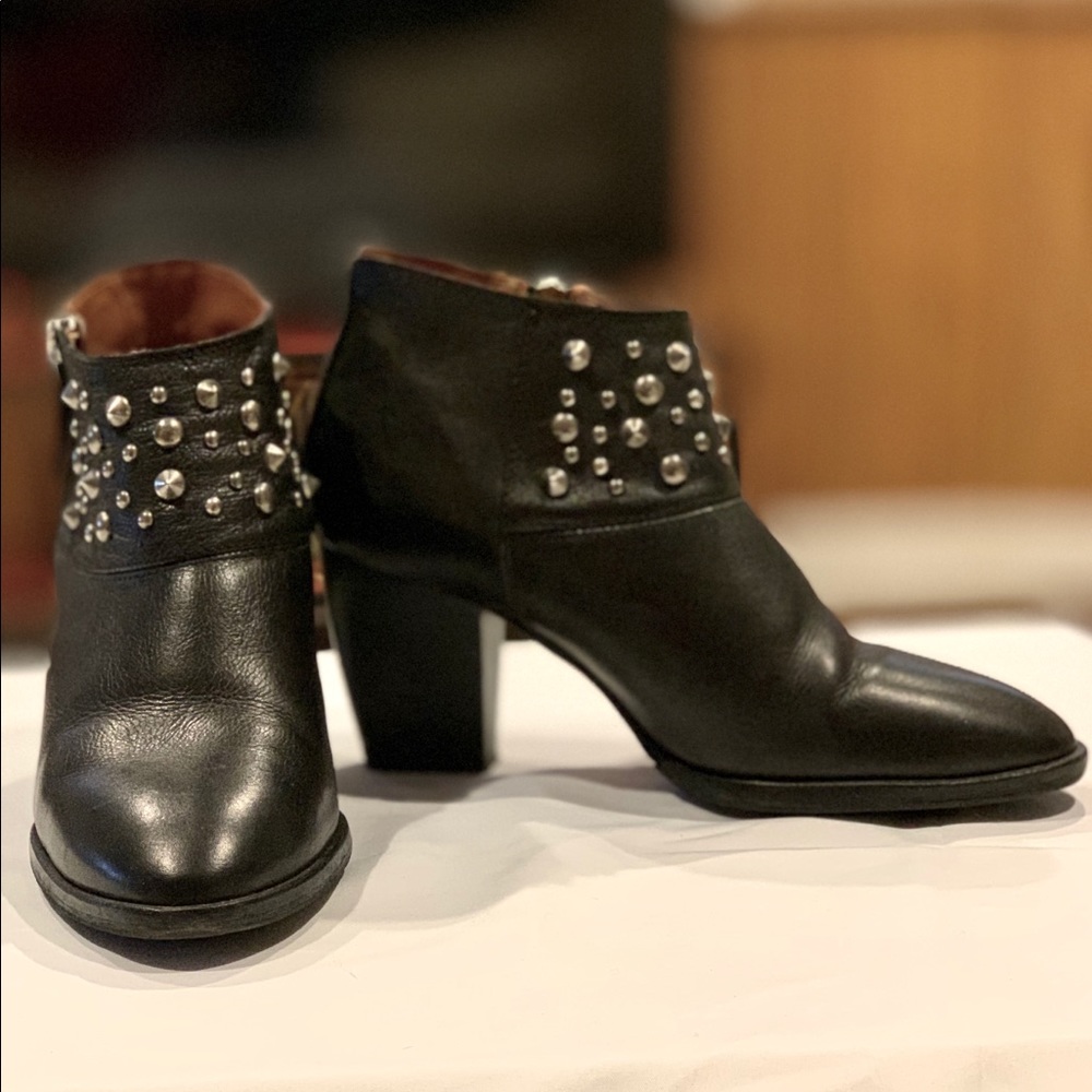 Zara | Studded Genuine Leather Ankle Boots